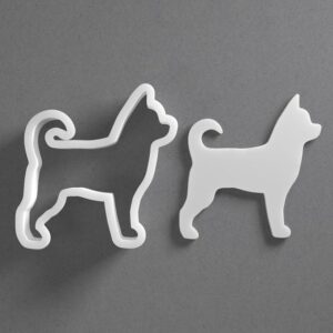 Black cookie Chihuahua Cookie Cutter Dog Breed Shape for Polymer Clay Jewelry Earrings Biscuit Fondant Craft Tool Mirrored Pair Suitable for Mini Medium Large Use