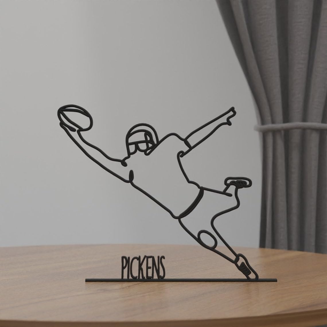 Handmade India Statue American Football Player Figurine Unique Sports Art Decor for Shelf Home or Office Custom Gift Idea for Fan Coach or Athlete Football Theme Sculpture - Image 2