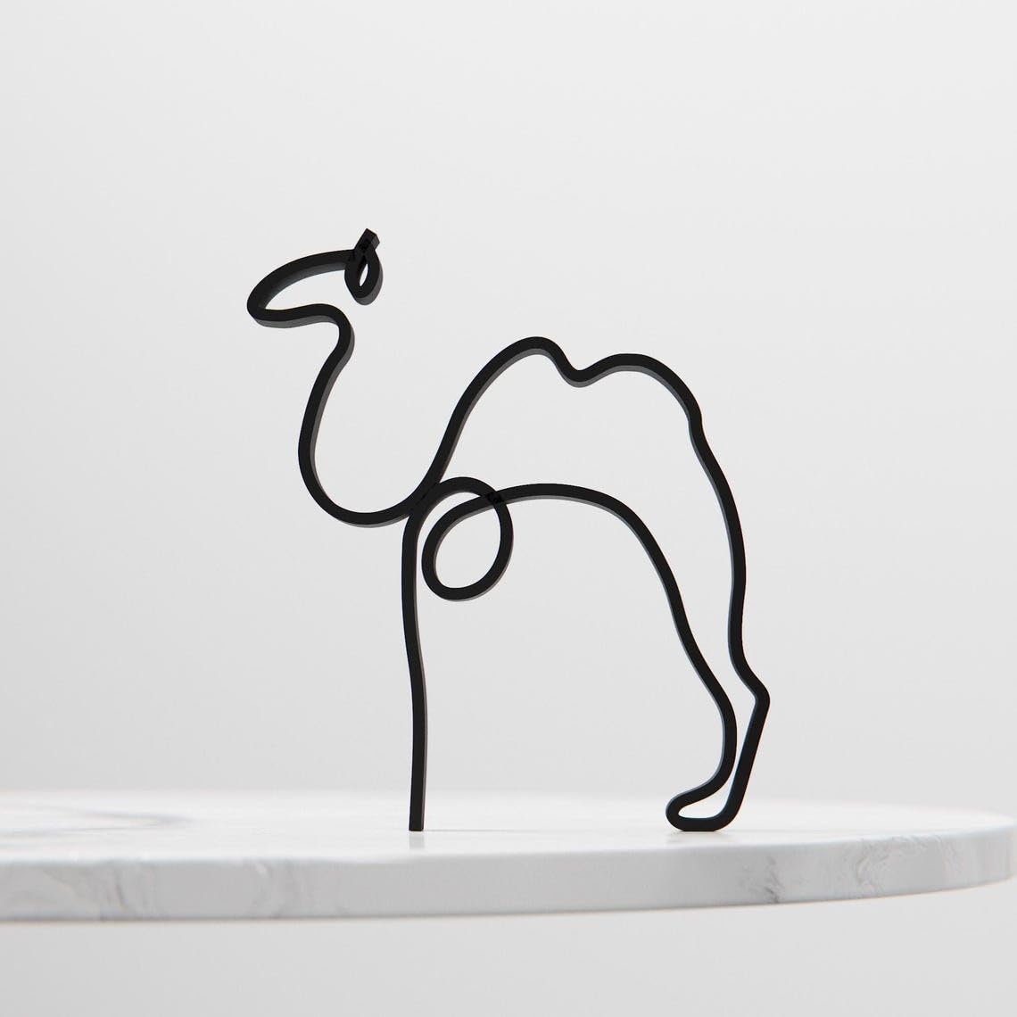 Picasso Camel Personalized Line Art Figure Plastic Minimal Home Decor with Name Detail for Abstract Art Lovers Office Desk Shelf Living Room Table Display India - Image 4