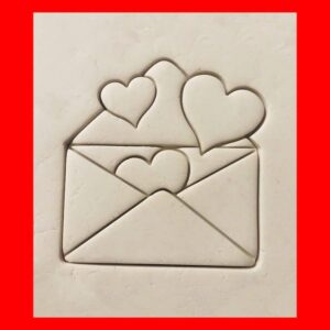 Black Love Letter Cookie Cutter Cookie India Romantic Biscuit Cutter for Valentines Day Anniversary Wedding Engagement Baking Tool Heart Envelope Theme Treats Party Favors and Gift