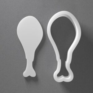 Black Turkey Leg Drumstick Cookie Cutter Mini To Large cookie Thanksgiving Meal Shape Polymer Clay Jewelry And Earring Cutter Tool Mirrored Pair Set For Holiday Crafting Baking And DIY