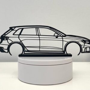 Black Line Art Audi RS3 Sportback Car Silhouette Custom Nameplate Gift for Car Enthusiasts Sports Hatchback Decor for Desk Garage Office Audi Lover Automobile Art Display