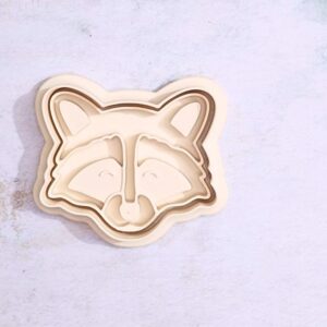 Raccoon head cookie cutter set for making shortbread cookies fondant biscuits sugar paste cake decorations perfect for animal themed baking kids parties forest animal treats