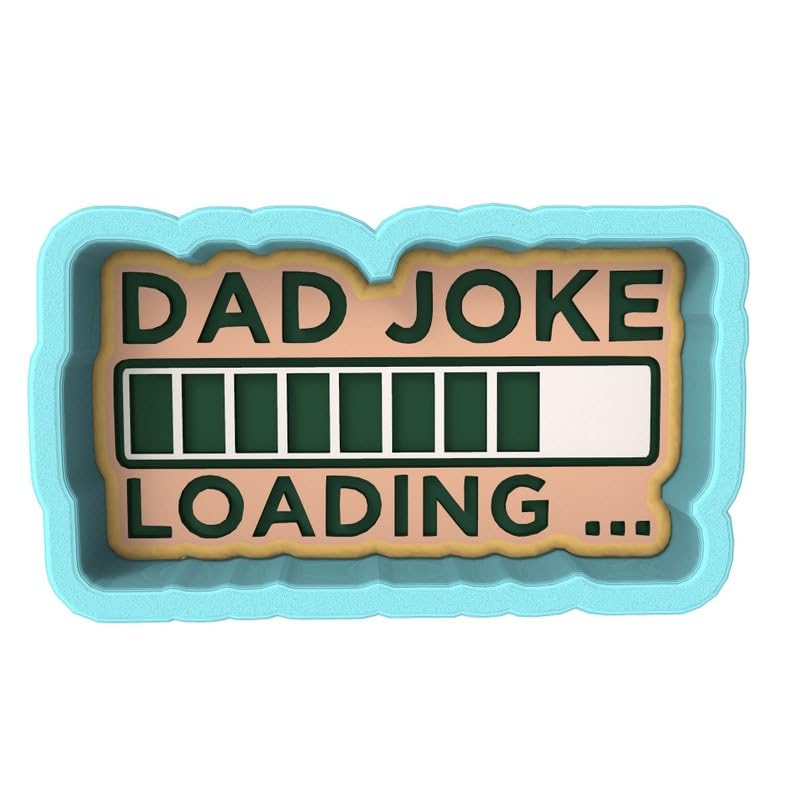 Dad Joke Loading Black Cookie Cutter Stamp Stencil for Funny Baking Tools Cookie Cookie Decorating Supplies for Fathers Day Birthday Party Dessert Table Treats Holiday Cookies Baking G