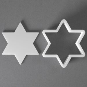 Black Star of David Cookie Cutter Set Mini to Large Size Magen David Shape Polymer Clay Jewelry Earring Cutter Tool for Handmade Accessories Baking Fondant Craft Mirrored Pair Design