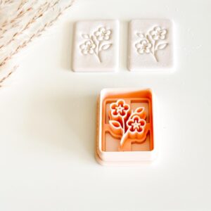Black Mahjong Tile Flower Earring Imprint Cutter 1 1/2 Inch, Mahjong Flower Pendant Clay Cutter, Polymer Clay Jewelry Cutter, Clay Charm Mold for DIY Craft Projects