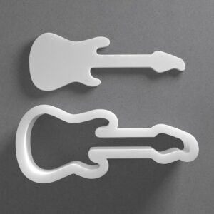 Black Electric Guitar Cookie Cutter From Mini To Large Music Musician Shape Polymer Clay Jewelry Earring Cutter Tool Mirrored Pair Set cookie Baking Fondant Biscuit Craft Art