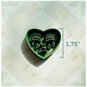 Crying Heart Face Celestial Cutters Polymer Clay Earring Cutter India Cookie Hand Clay Cutter Mold Tool for Jewelry Making Fondant Biscuit Cutter DIY Crafts Emotional Art Accessories