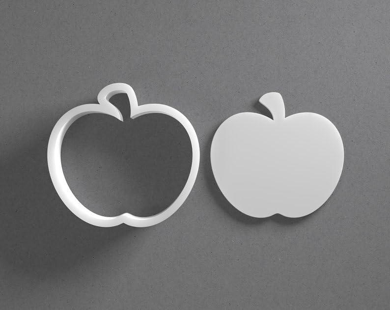 Black Apple Cookie Cutter Fruit Shape for Baking Fondant Biscuit Polymer Clay Jewelry Earrings Craft Tool Mirrored Pair Set Reusable Kitchen Party Decor Gift - Image 2
