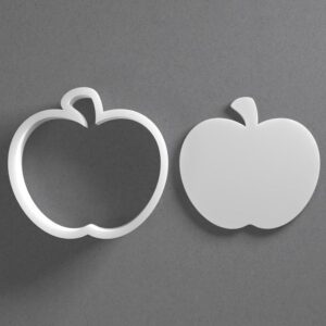 Black Apple Cookie Cutter Fruit Shape for Baking Fondant Biscuit Polymer Clay Jewelry Earrings Craft Tool Mirrored Pair Set Reusable Kitchen Party Decor Gift