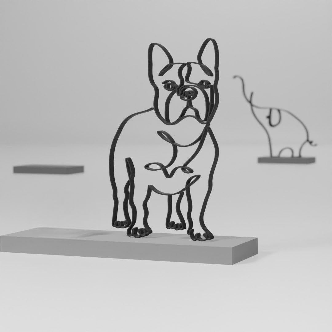 Stylish Minimalist BullDog Sculpture, Perfect Gift for Home Office Shelf, Unique Dog Figurine for Pet Lovers - Image 4
