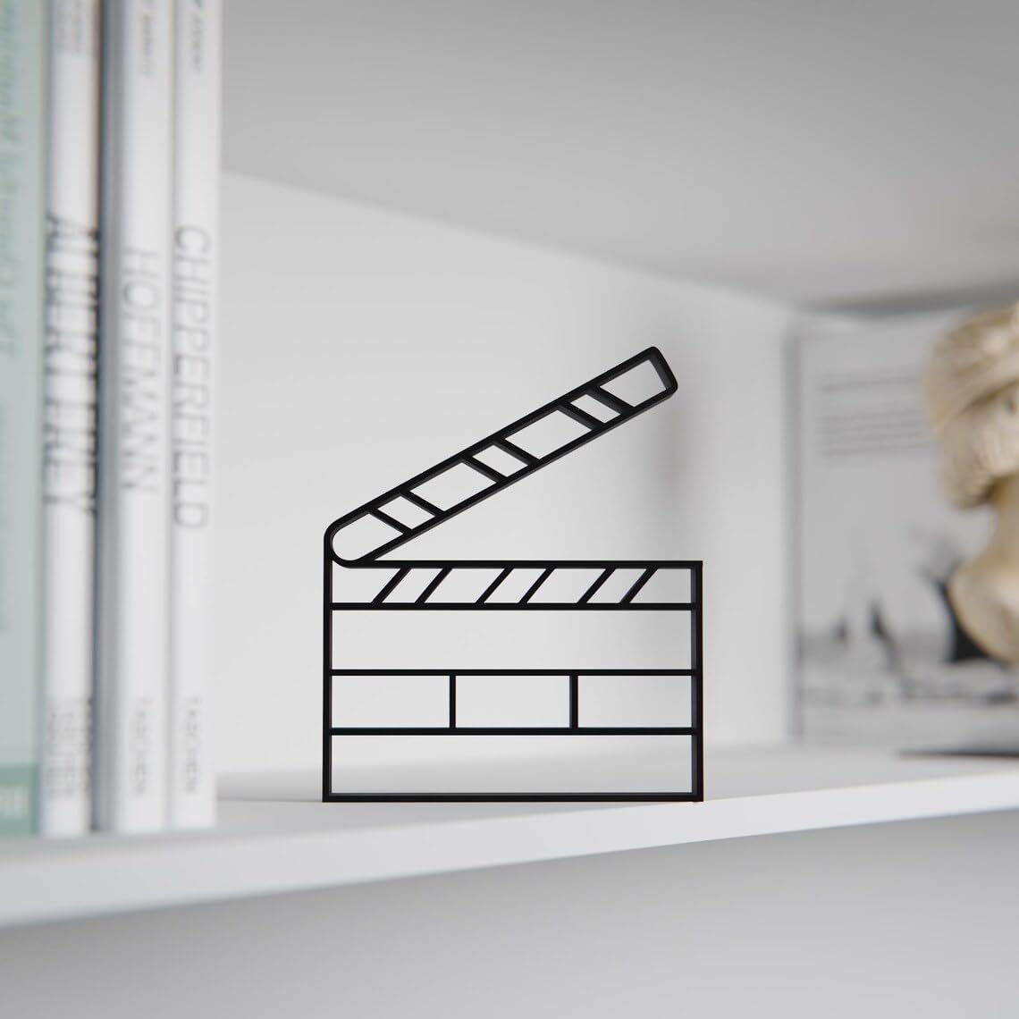 Personalized Cinema Movie Clapboard Decor Minimalist Line Art Figure Plastic Decorative Showpiece for Film Lovers Creative Home Office Desk Shelf Display Gift for Directors Actors Movie Fans Daily - Image 5