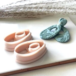 Jennifer Clay Earring Combo Cutter Cookie Organic Oval Pendant Polymer Clay Cutter Tool for Handmade Earrings Jewelry Making DIY Clay Art Projects Fashion Accessories and Craft Design