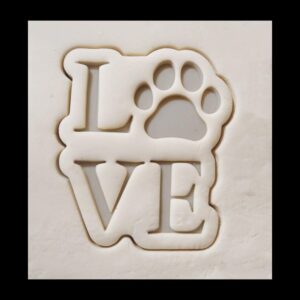 Dog Love Paw Black Cookie Cookie Cutter for Pet Treats and Baking Heart Paw Print Shape Kitchen Tool for Dog Lovers Homemade Biscuits Cookies Fondant Crafts and Animal Theme Party