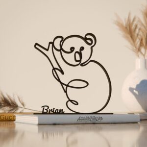Koala Plastic Minimalist Line Art Sculpture Animal Decor Figure for Desk Shelf Living Room Bedroom Home Office Interior Styling
