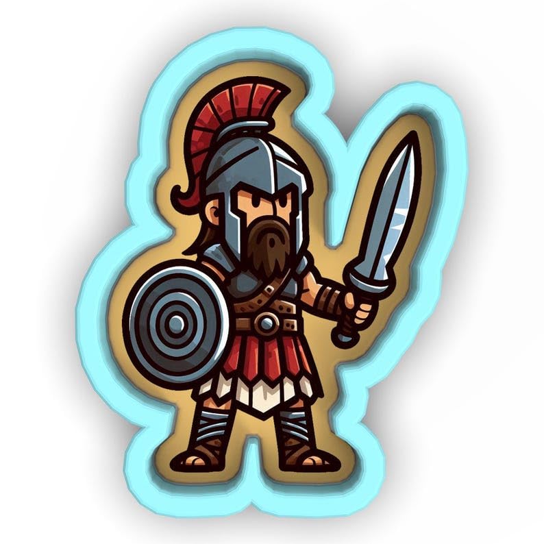 Roman Warrior Cookie Cutter Black cookie Stamp and Stencil Set for Historical, Roman Empire, and Warrior-Themed Baking, Sugar Cookie Mold, Fondant Cutter, Baking Decoration Tools for K