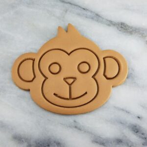 Black Monkey Face Cookie Cutter 2-Piece Plastic India Animal Themed Fondant Biscuit Stencil Mold Sharp Edges Jungle Party Treat Decoration Supplies