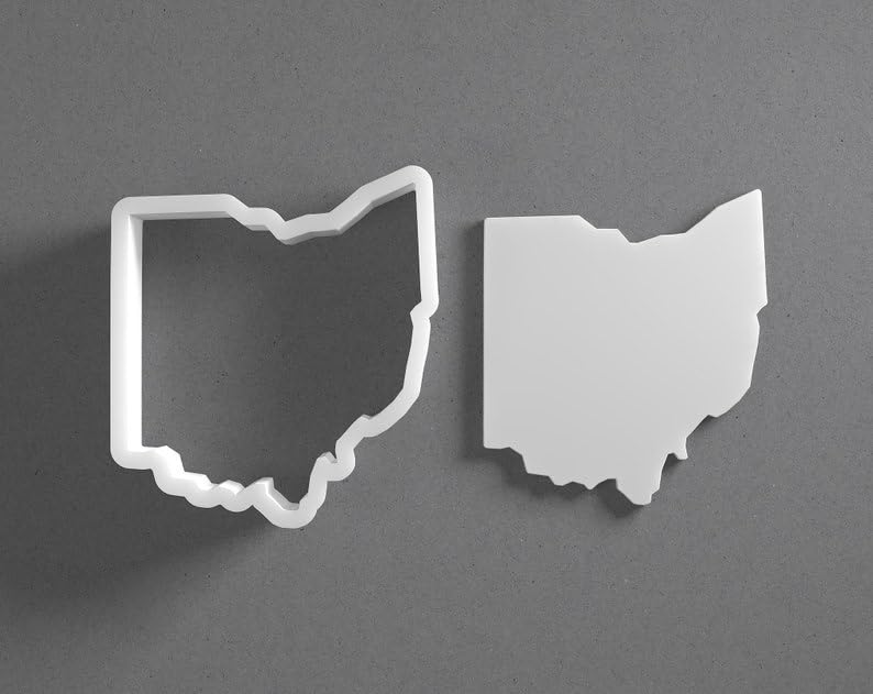 Black Ohio State Cookie Cutter From Mini To Large Shape Polymer Clay Jewelry Earring Cutter Tool Mirrored Pair Set cookie Baking Fondant Biscuit Craft Modeling Art
