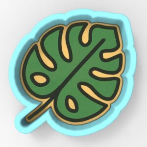 Black Monstera Leaf Cookie Cutter Plastic Fondant Clay Cutter and Stamp for Baking, Tropical Leaf Cookie Stencil, Cake Decoration, DIY Party Treats, and Tropical-Themed Projects