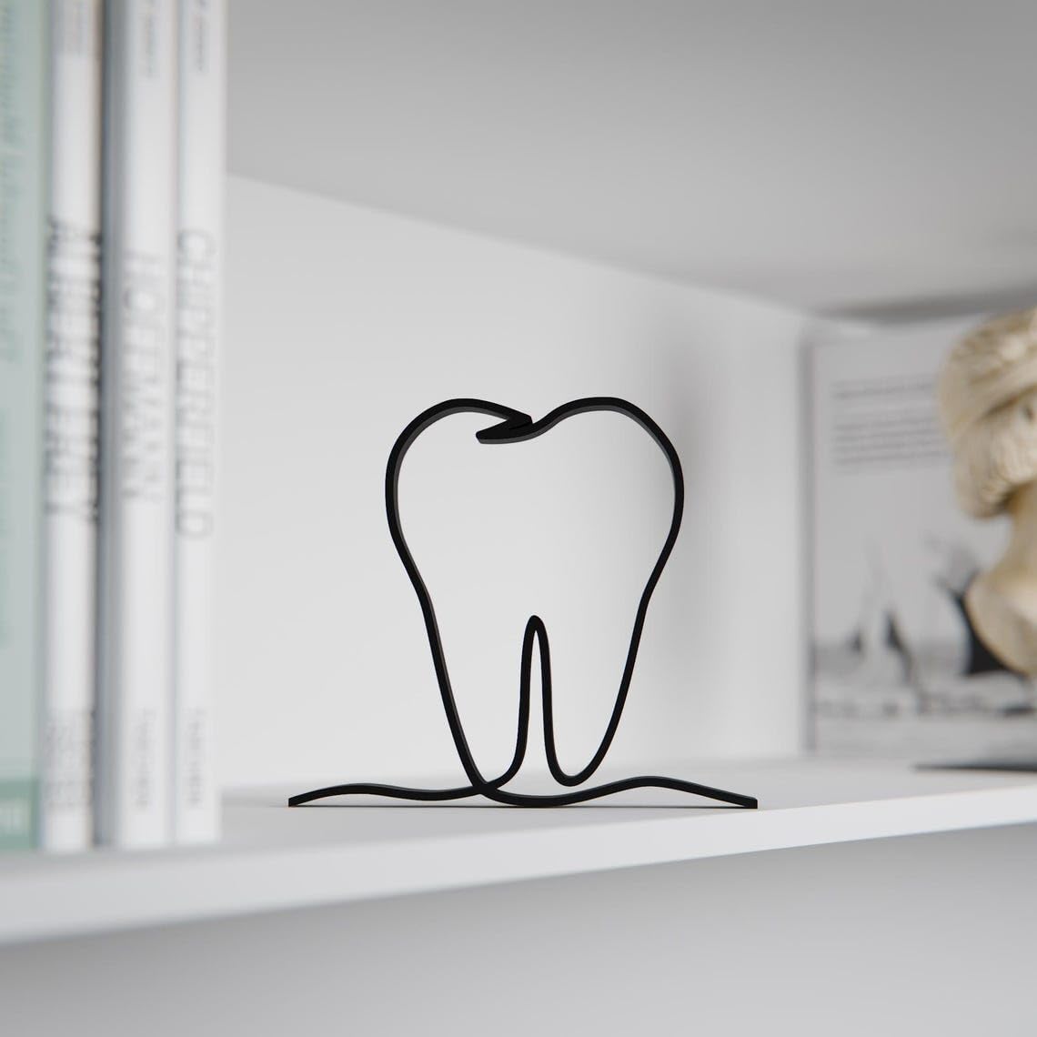 Personalized Dentist Minimal Line Art Figure Plastic Name Dental Decor Gift for Desk Shelf Home Office Modern Interior Art Display India - Image 5