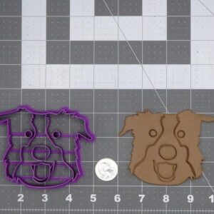 Black Border Collie Dog Head 266-M027 Cookie Cutter for Pet Animal Theme Baking Cookie Mold for Dog Lovers Treats Dog Breed Party Decorations and Canine Crafts Activities