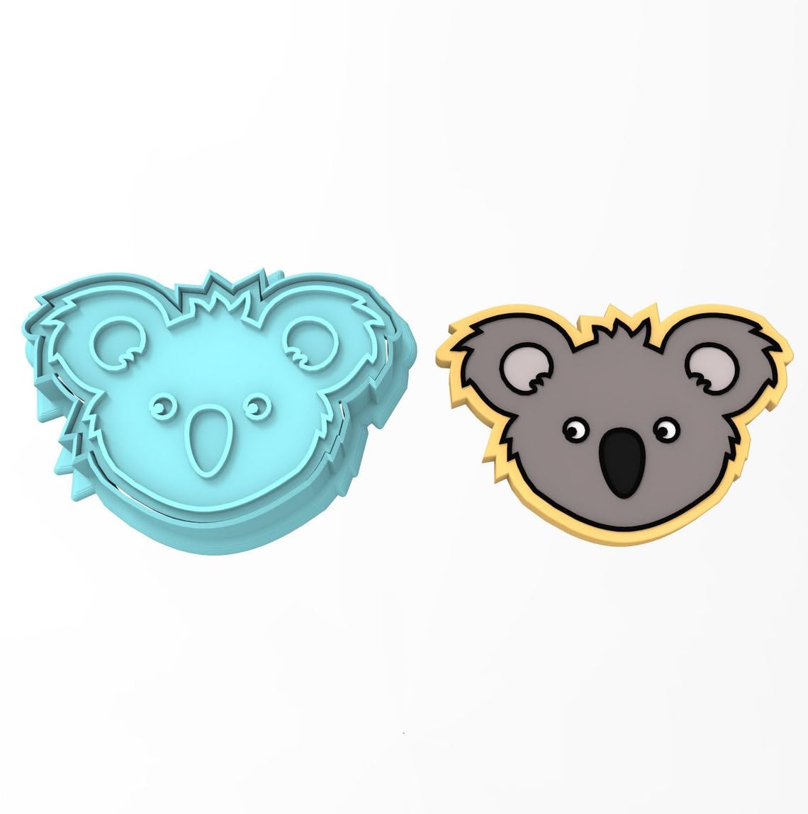 Animal Koala Cookie Cutter Black Plastic India Cute Koala Shape Fondant Biscuit Stencil Mold Sharp Edges Wildlife Party Themed Baking Decoration Tool - Image 2