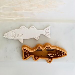 Striped Bass Fish Clay Cutter Imprint Tool for Jewelry Making, Large Bass Shape Polymer Clay Cutter, Cookie Fish Clay and Fondant Cutter India for Fishing Theme Crafts and Baking
