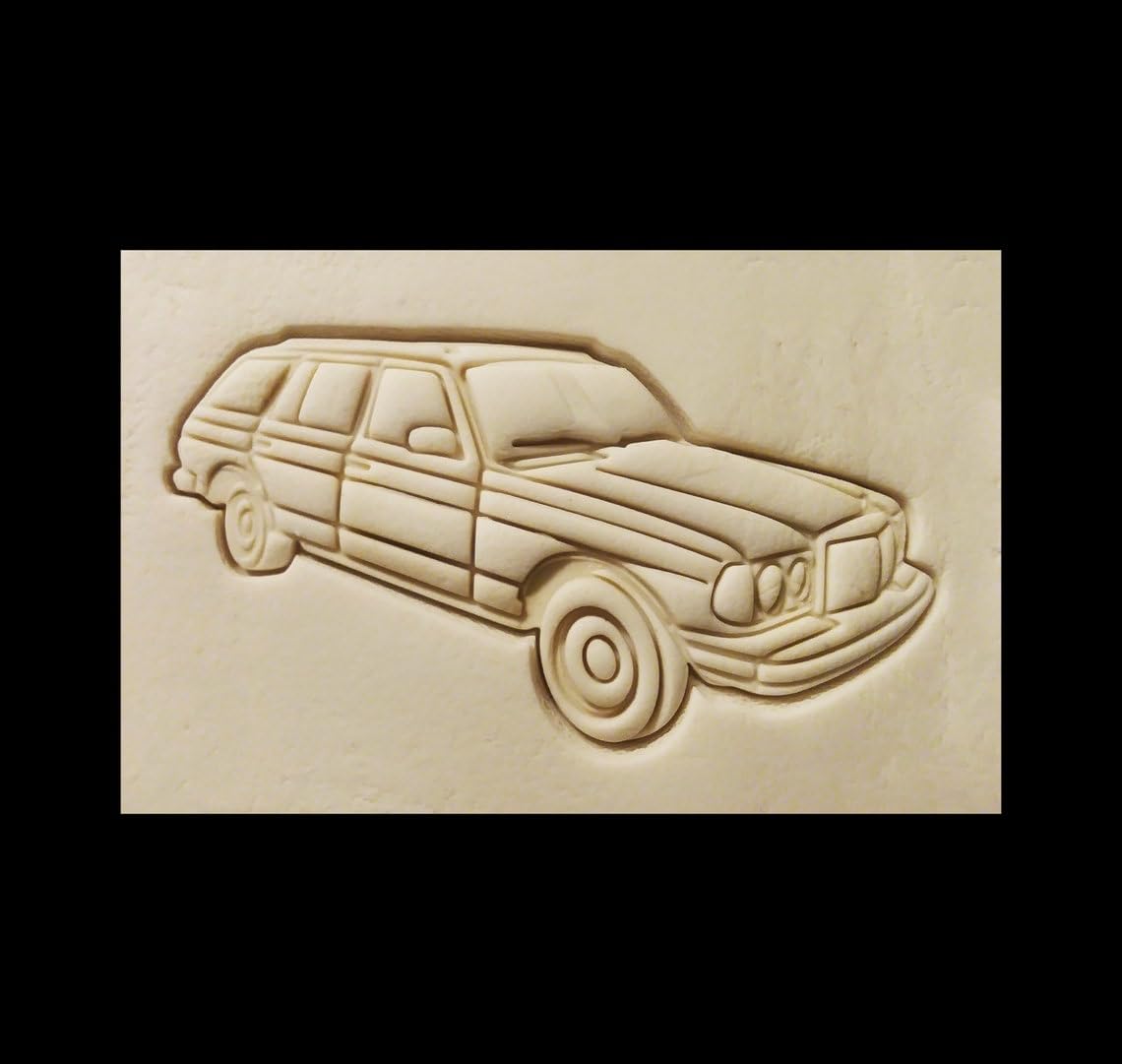 Black 1985 Mercedes 300TD Station Wagon Cookie Cutter Cookie India Classic Car Biscuit Cutter for Vintage Auto Baking Retro Vehicle Treats Car Show Snacks Collector Gift Cookies