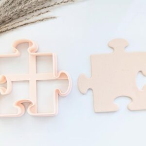 Puzzle Piece Cookie Cutter for Clay Crafts Large Fondant Cutter for Polymer Clay DIY Baking Projects Autism Awareness Theme Party Favors Handmade Gifts Clay Jewelry and Cookie