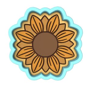 Sunflower Cookie Cutter Black cookie Stamp and Stencil Set for Flower and Garden Lover Cookies, Realistic Sunflower Fondant Cutter, Sugar Cookie Mold, Dessert Decorating Supplies India