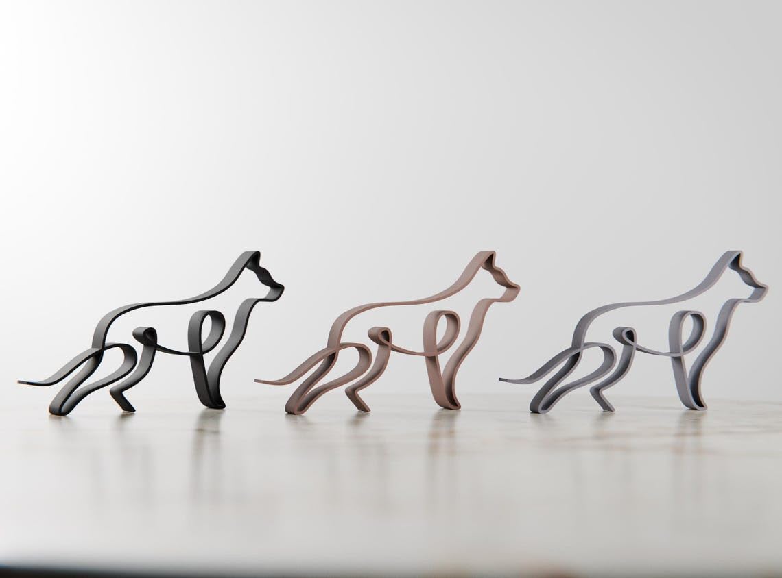 German Shepherd Dog Line Art Figure Statue Sculpture India Unique Gift for Dog Lovers Custom Minimalist Home Decor Perfect for Display and Collectors with Detailed Design - Image 5