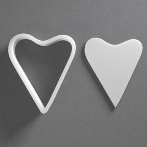 Black Hand Drawn Whimsical Heart Cookie Cutter From Mini To Large Skinny Shape Polymer Clay Jewelry Earring Cutter Tool Mirrored Pair Set cookie Baking Fondant Biscuit Craft Art