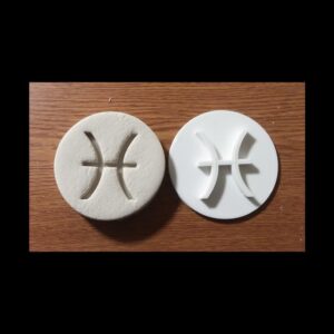 Pisces Zodiac Sign Black Cookie Embosser Stamp Cookie Fondant Cupcake Decorating Tool for Astrology Birthday Party Horoscope Theme Dessert Imprint Baking Supplies for March