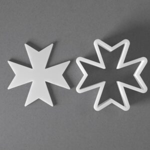 Black Maltese Cross Cookie Cutter Mini To Large cookie Shape Polymer Clay Jewelry And Earring Cutter Tool Mirrored Pair Set For Religious Crafting Baking And DIY Projects