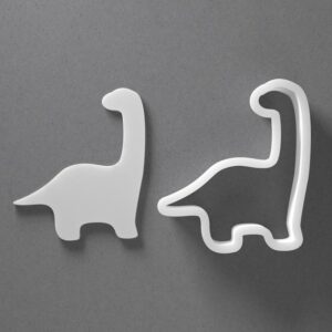 Black cookie Dinosaur Brontosaurus Cookie Cutter Animal Shape for Polymer Clay Jewelry Earrings Biscuit Fondant Craft Tool Mirrored Pair Suitable for Mini Medium Large Use