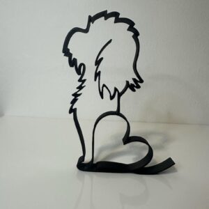 Minimalist Shih Tzu Dog Sculpture Wire Framed Style Statue Figurine One Line Art Statuette Decorative Dog Lovers Gift Home Table Decor Modern Animal Statue