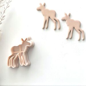 Baby Moose Clay Earring Cutter for Polymer Clay Jewelry Making Wildlife Animal Clay Cutter Tool for Handmade Accessories Forest Animal Earrings Rustic Nature Themed Craft and Jewelry