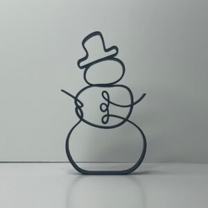 Winter Snowman Line Art Sculpture Abstract India Statue Decor for Home or Office Shelf Unique Gift Idea for Snow Lovers and Fans of Minimalist Winter Decorations