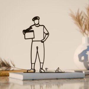 Black Film Director Line Art Figure Contemporary Cinema Sculpture Unique Movie Director Gift Idea Creative Home Office Studio Desk Display Modern Interior Accent for Filmmakers Artistic Living Room