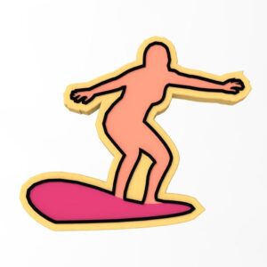 Black Surfer Cookie Cutter Stamp Stencil Debosser with Sharp Edges Durable Plastic Baking Mold for Cookies Fondant Biscuits Pancakes Sandwiches Crafts Summer Beach Ocean Party Themed Ev