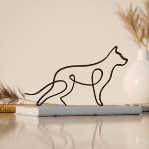 German Shepherd Dog Line Art Figure Statue Sculpture India Unique Gift for Dog Lovers Custom Minimalist Home Decor Perfect for Display and Collectors with Detailed Design