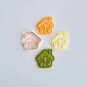 Black Gingerbread House Cookie Cutter Classic Christmas House Stamp Set cookie Festive Holiday Baking Tool for Cookies Fondant Cake Decorating Seasonal Treats