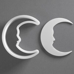 Black Celestial Moon Cookie Cutter Set Mini to Large Size Man in Moon Face Shape Polymer Clay Jewelry Earring Cutter Tool for Handmade Accessories Baking Fondant Craft Mirrored Pair Des