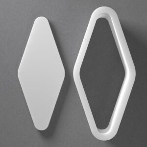 Black Rounded Diamond Cookie Cutter Mini to Large Drop Jewel Gem Shape Polymer Clay Jewelry and Earring Cutter Tool Mirrored Pair Set for Handmade Accessories Craft Projects