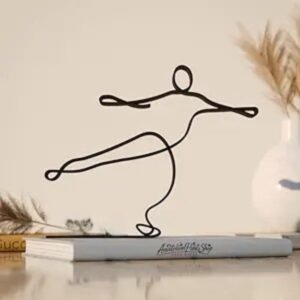 Figure Skater Line Art Figure Plastic Minimal Sports Home Decor Sculpture for Living Room Office Desk Shelf Table Display Artistic Athlete Accent for Skating Enthusiasts India