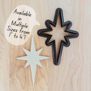 Starburst Cookie Cutter Cookie for Fondant, Clay, Dough, Mid-Century Modern Star Design for Christmas Cookies, Retro Holiday Baking and Crafts, Made in IndiaStylish Starburst Design: