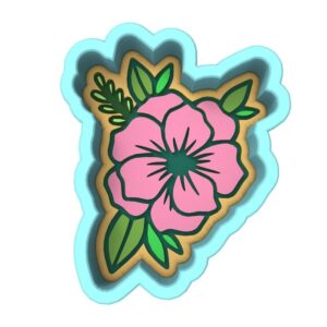 Black Flower Cookie Cutter Stamp Stencil Baking Tool for Floral Theme Cookies Fondant Pastry Biscuits Sandwiches Desserts Garden Party Snacks Baking Decoration Kitchen Accessories