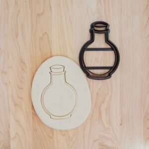 Flask and Bottle Cookie Cutter Set India Cookie Potion Bottle, Wine Flask, Perfume and Fondant Clay Cutter for Baking, Cake Decorating, and Themed Craft Projects