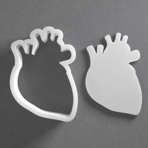 Black Human Heart Cookie Cutter Mini To Large cookie Anatomical Shape Polymer Clay Jewelry And Earring Cutter Tool Mirrored Pair Set For Crafting Baking DIY Medical Projects