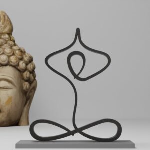 Yoga Meditation Figurine | Minimalist Zen Sculpture for Shelf and Wall Decor | Peaceful Yoga Pose Accent for Mindfulness, Spiritual Home Decor, and Thoughtful Gifts for Yoga Lovers